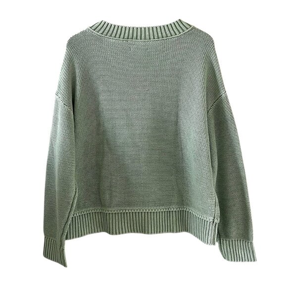 American Eagle NEW Long Weekend V-Neck Sweater In Green Size M - Picture 9 of 15